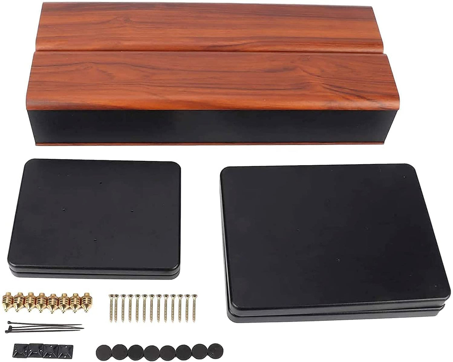 bimiti Speaker Stands Wood Grain 28 Inch Universal Floor Speaker Stands Pair Heavy Duty Surround Sound Speaker Monitor Stand for Home Theater with Sand Filling Tuning Function - 1 Pair