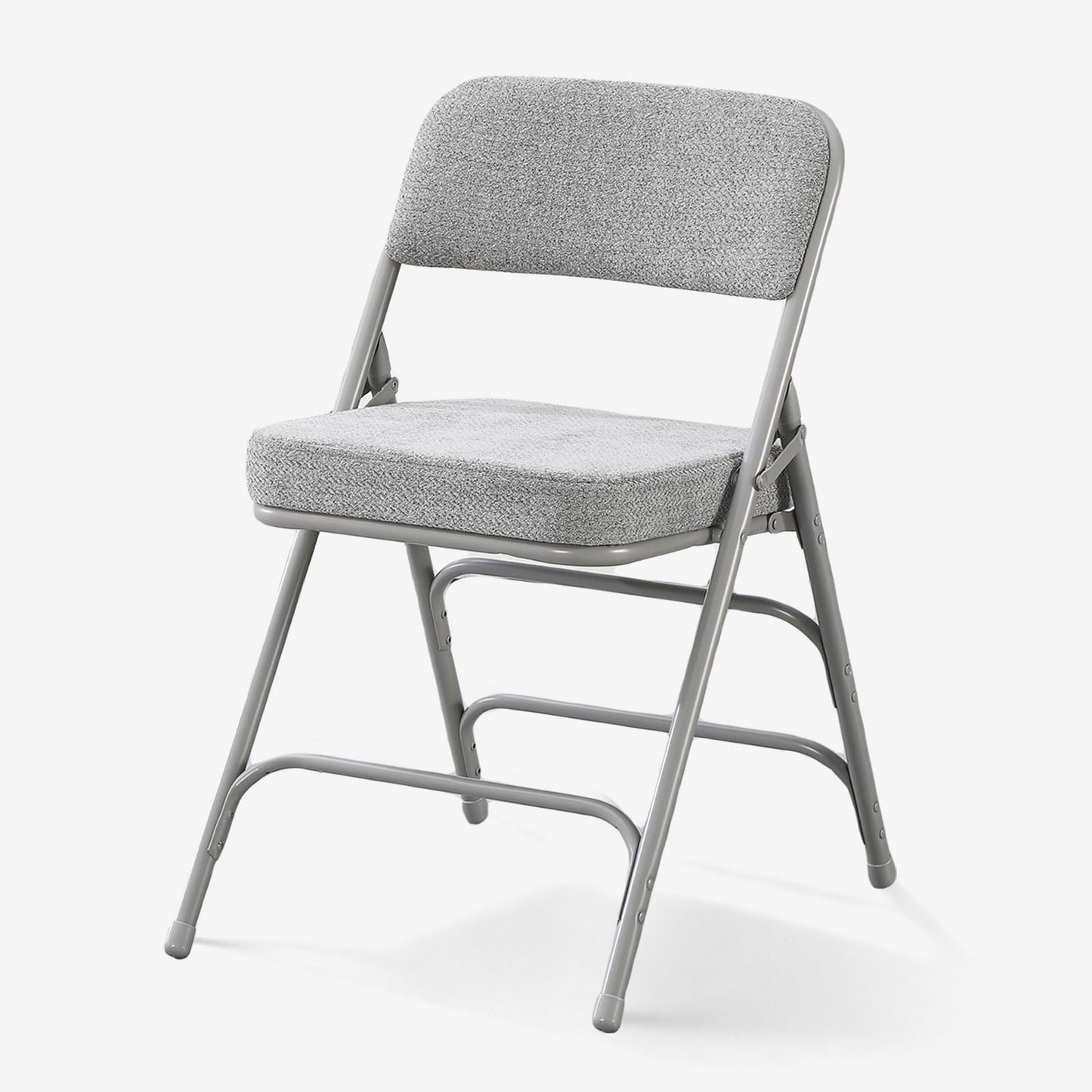 TAO ONE Padded Folding Chairs - Comfortable Folding Chair with Cushion - Heavy Duty Metal Folding Chair Upholstered Fabric Padded Seat - Cushioned Folding Chairs for Indoor Office Vanity -Grey
