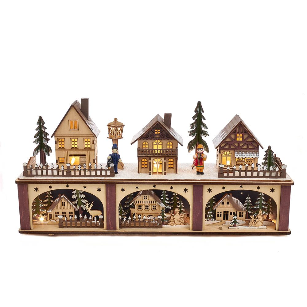 Kurt Adler Battery-Operated LED Wooden Village Houses