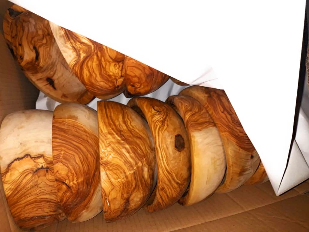 ORCHARD HARDWOODS 11" Artisan Olive Wood Serving Bowl/Centerpiece Unique decorative Wooden Bowl for Fruit, Salad, Snacks, Chips. In Small 6", Med 7", Lg 8", XL 11", XXL 12". (Extra Large 11 inch)