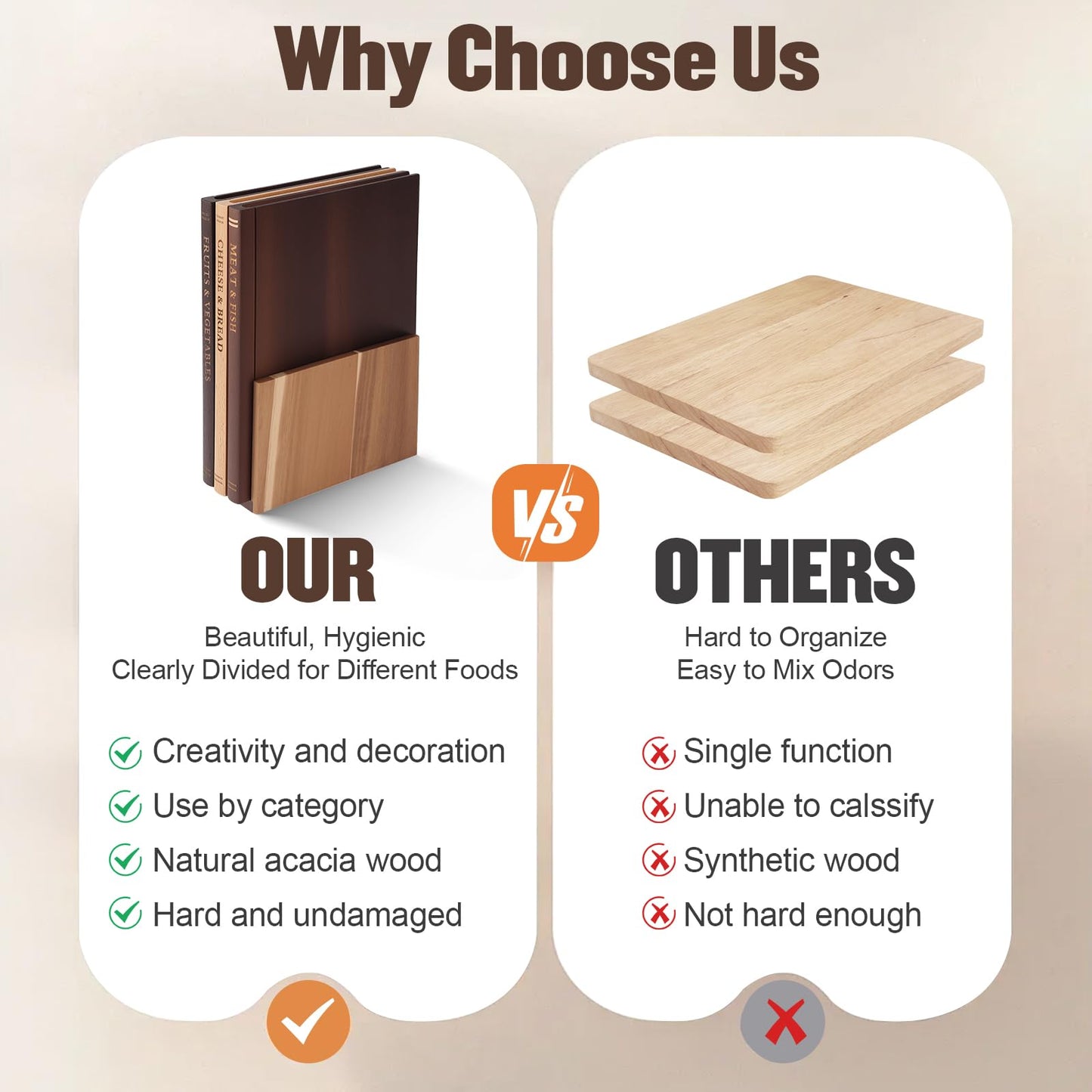 Book Cutting Board Set, Wooden Kitchen Book Cutting Board with Stand, Book Shaped Cutting Board for Kitchen Prep & Decorative Display