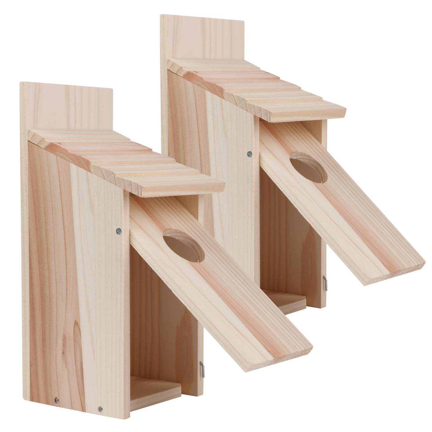 2 Pack Bird Houses for Outside,Blue Bird Box House for Outside,Cedar Finch Swallow Wren Hummingbird Birdhouse,DIY