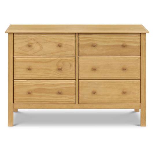 Jayden 6-Drawer Double Wide Dresser with 9+ inch Drawer Extension in Honey, Greenguard Gold Certified