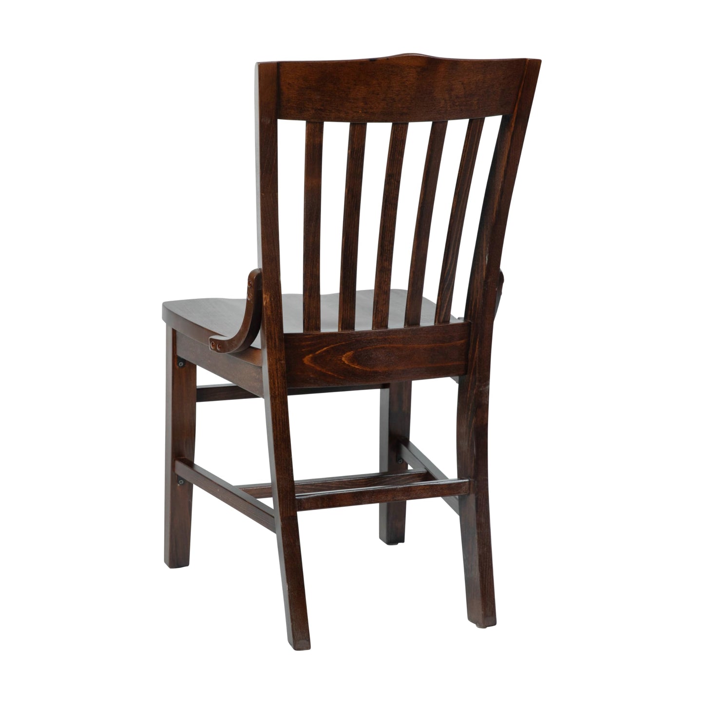Flash Furniture Hercules Series School House Back Mahogany Wood Dining Chair, Traditional Elegant Wood Restaurant Chair, Walnut Wood