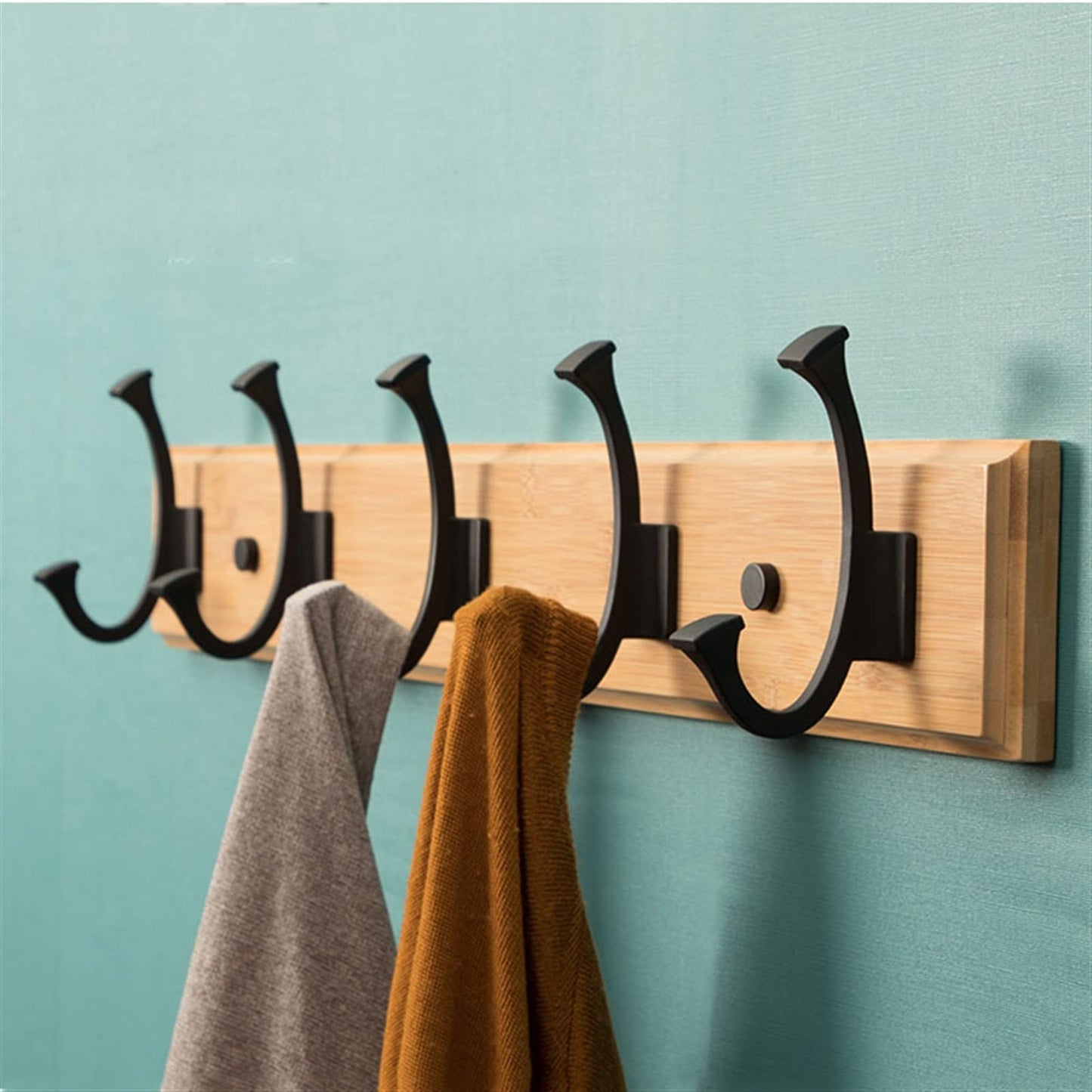 GAORUIFENG Wall Mounted Coat Rack Wall Hanging Coat Rack, Wooden Hook, Coat Hook, Simple Shelf for Entrance, Living Room, Bedroom, Wardrobe, Porch, Kitchen Coat Rack Tree (Color : Brown) (Natural)