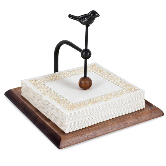 Yedcxup Wooden Napkin Holder for Table, Black Square Cocktail Napkin Holders for 5-7.5 Inch Paper Napkins, Suitable for Kitchen, Party, Picnic, Bar, Cafe, Hotel, Office, Home Decor, Outdoor