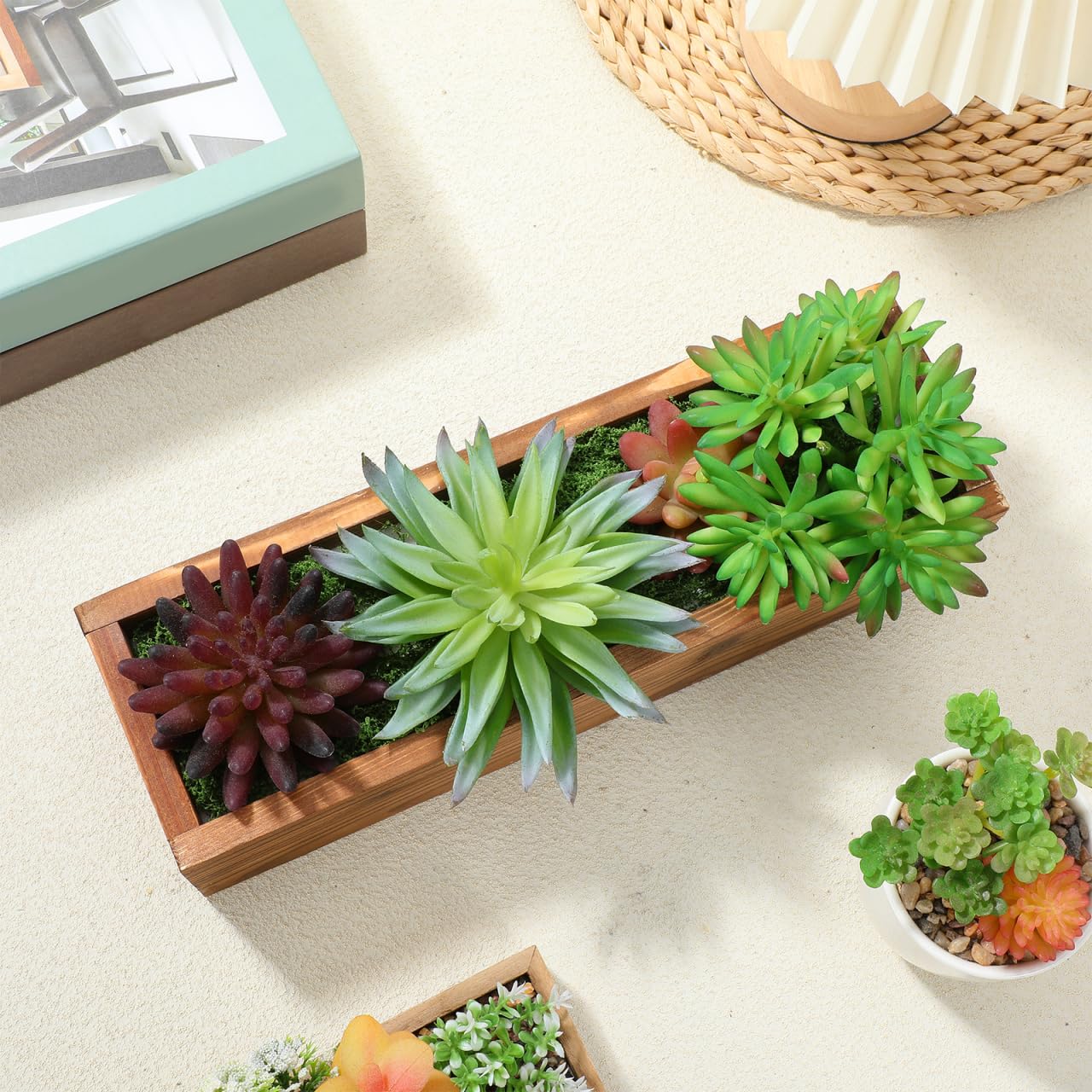 POPETPOP Outdoor Raised Garden Bed: Wooden Planter Box Wooden Raised Garden Bed - Rectangular Planter Outdoor for Patio, Balcony, Backyard, Centerpieces, Home, Wedding
