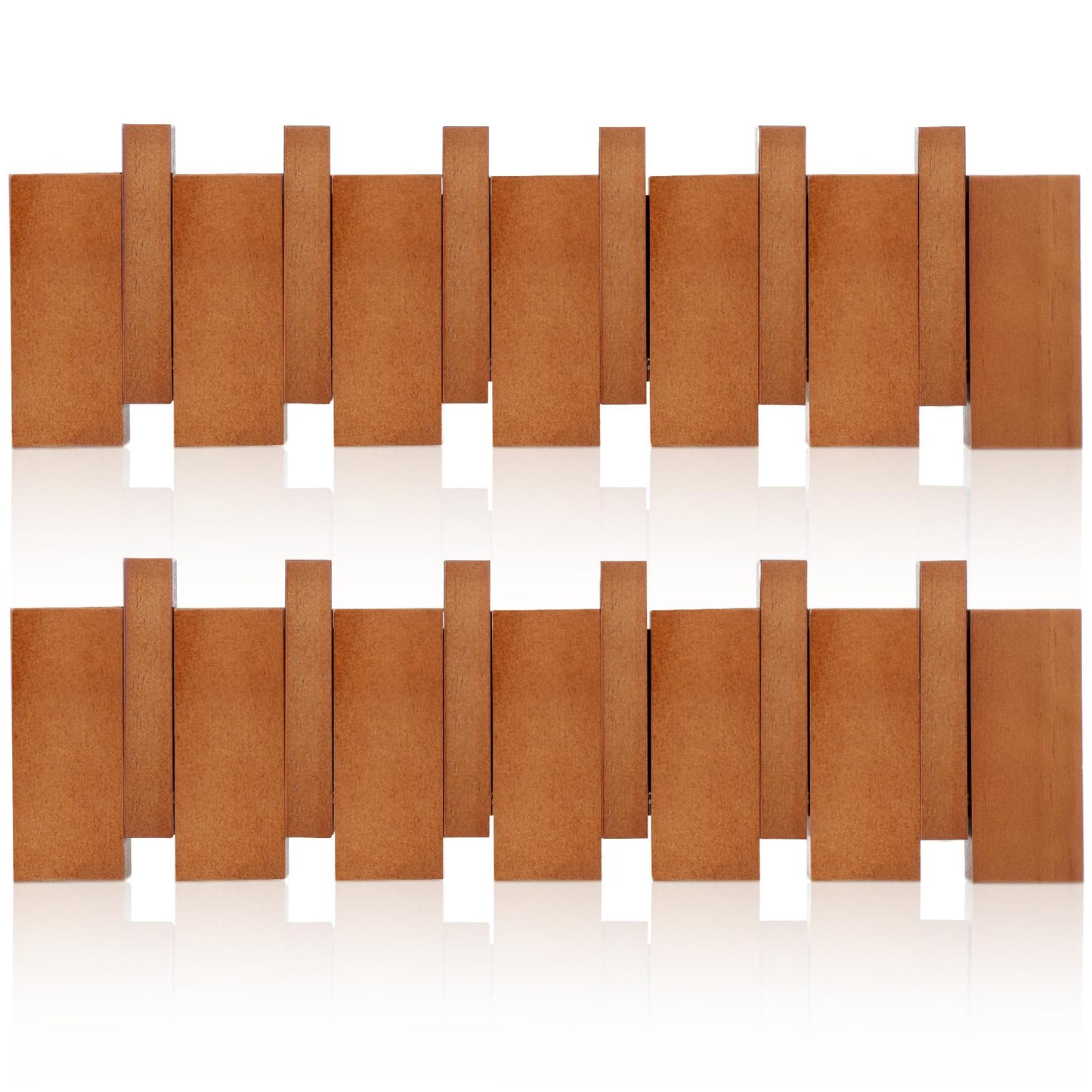 Youyole 2 Pcs 6 Hook Wooden Coat Hooks Mid Century Modern Wall Mounted Folding Coat Rack Hanger with Hooks Heavy Duty Flip Down Piano Hat Rack for Hanging Coats Hats Home