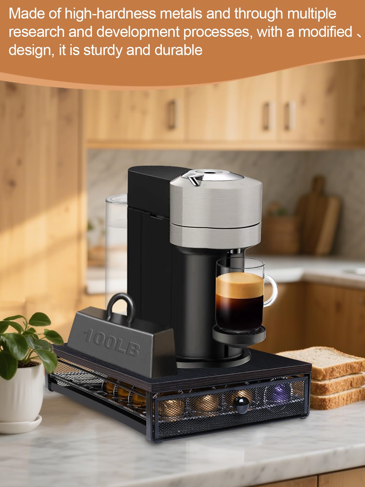Sedegn Nespresso Vertuo Pod Holder: Capsule Organizer with Sliding Drawer