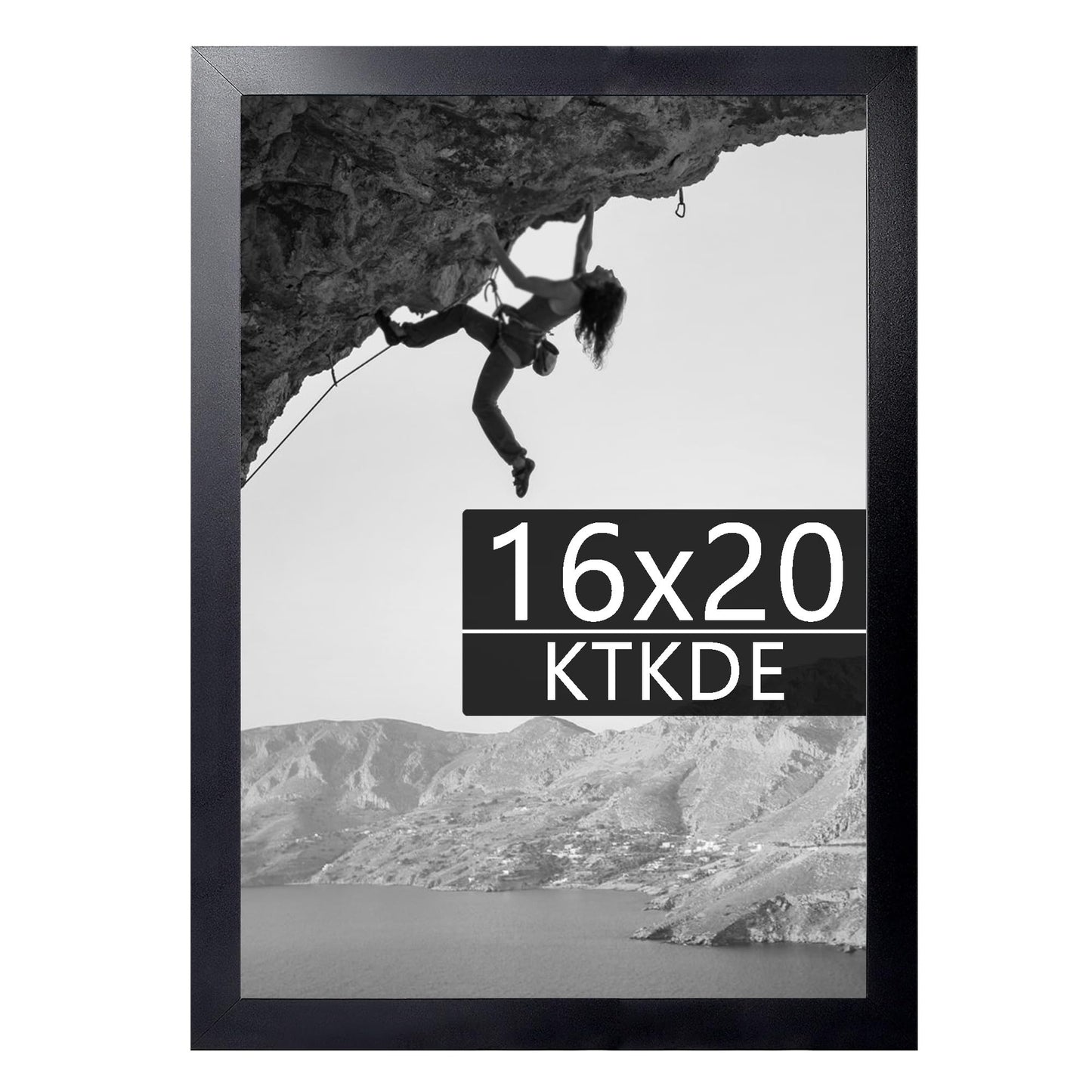 KTKDE 16x20 Picture Frame Wooden Black,Poster Frames with Polished Plexiglass, Wall Gallery Photo Frames Decorating for Minimalist Style Suitable,Any style Best gift