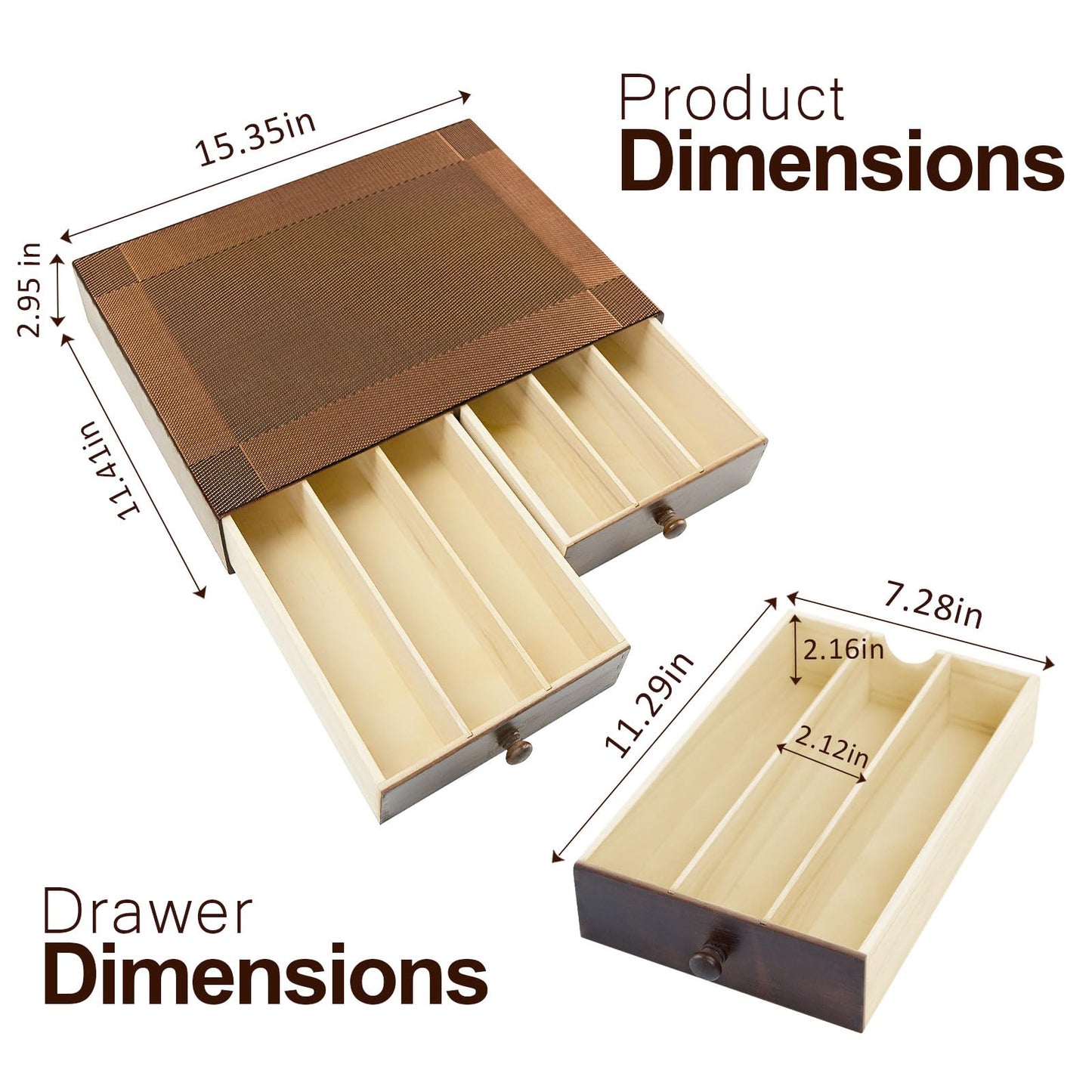 MonBel Wooden K Cup Organizer Coffee Pod Storage Box, Coffee Pods and Tea Organizer Holder, K Pod Drawer Coffee Maker Machine Stand, Kcup Drawer Organizer, 30 Pod Capacity
