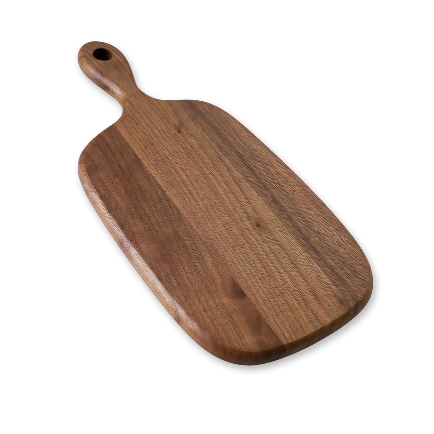 Muso Wood Small Cutting Board with Handle, Walnut Wooden Chopping Boards for Bread, Vegetables & Fruits, Dinner Cheese Board with Hole(15.2x7.3 Inches)