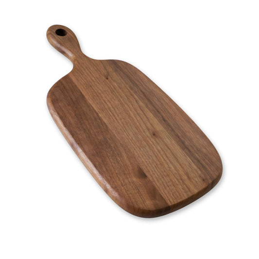 Muso Wood Small Cutting Board with Handle, Walnut Wooden Chopping Boards for Bread, Vegetables & Fruits, Dinner Cheese Board with Hole(15.2x7.3 Inches)