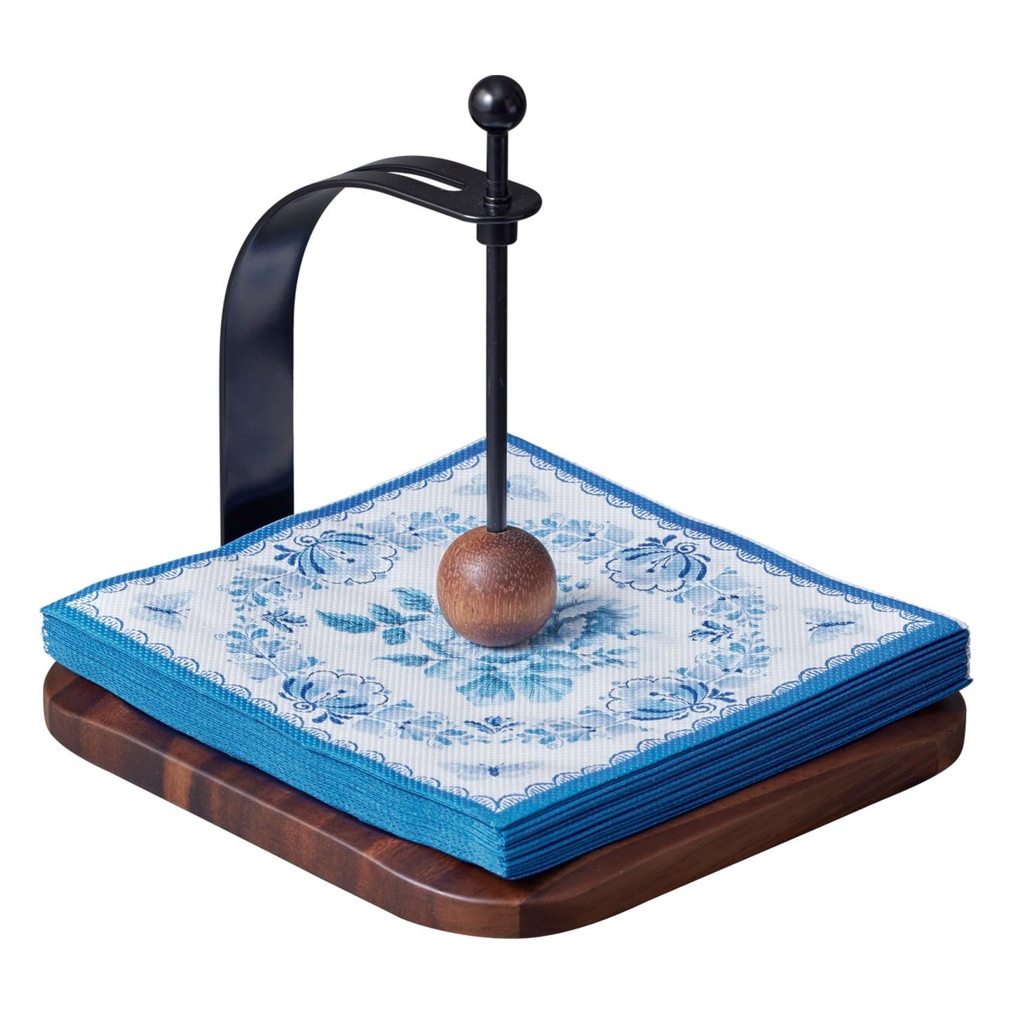 Celestree South American Rain Wood Napkin Holder for Table - Nordic Style Wooden Cocktail Napkin Holder Fits 5-7" Napkins - Windproof Dispenser for Kitchen, Coffee Bar, Cocktail Bar (Gift Idea)