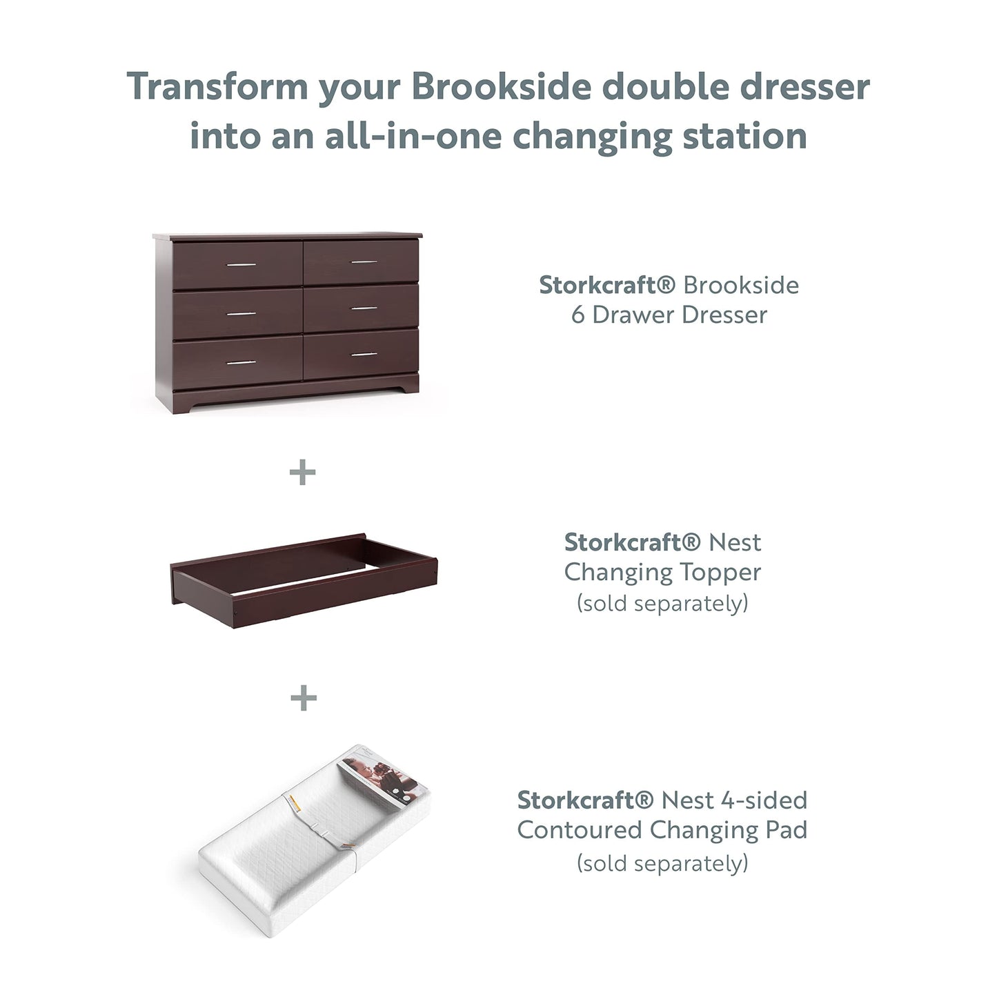 Storkcraft Brookside 6-Drawer Dresser (Espresso) – GREENGUARD Gold Certified, Kids & Nursery Storage Chest, Durable Bedroom Dresser, Safety Interlocking Drawers, Pre-Installed Tracks