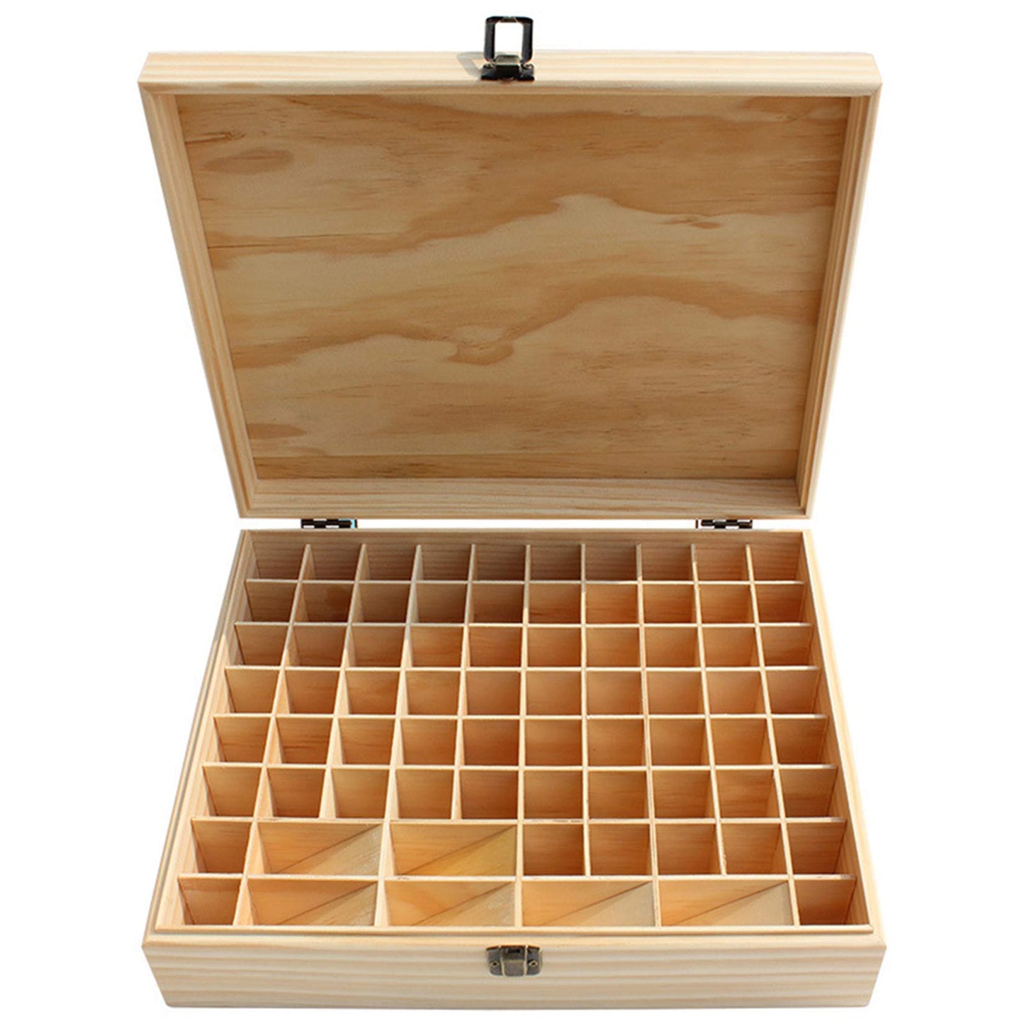 Pure Vie Wooden Essential Oil Storage Box Home Fragrance Carrier Case, Holds 74 Bottle (Fits 5-20ml) - Aromatherapy Organizer Makeup Nail Polish Perfume Container - Keep Your Oil Safe & Space Saver