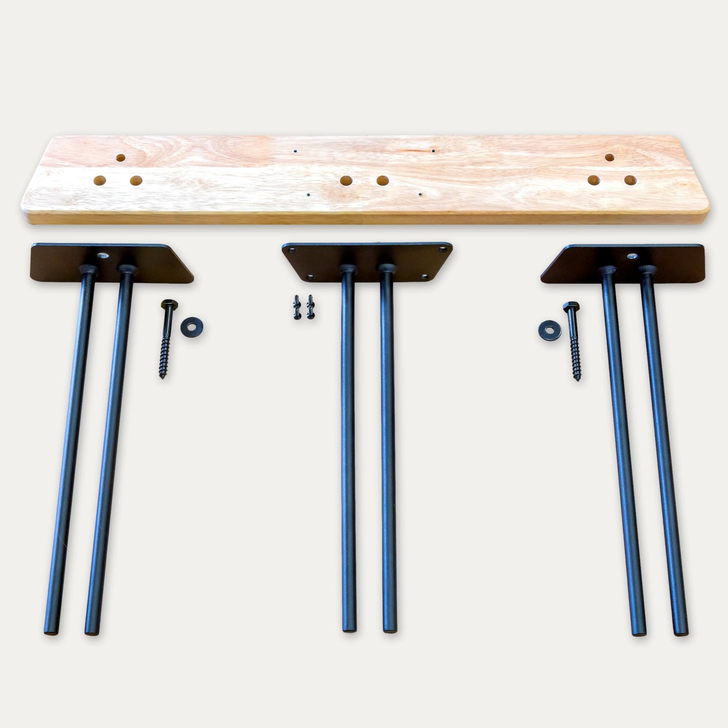 StoreYourBoard Natural Wood Ski Rack, Wall Mount 6 Ski Storage, Indoor or Garage, Wood and Steel Holds 150 lbs