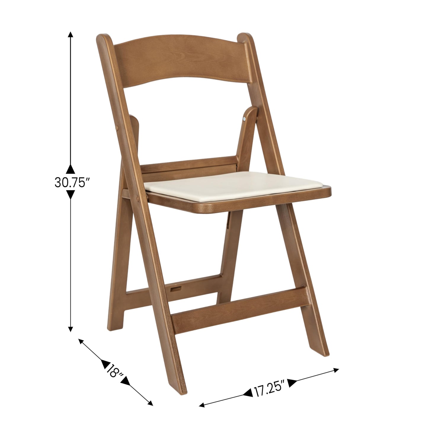Flash Furniture Hercules Commercial Indoor/Outdoor Folding Event Chair, Wood Look, Weather-Resistant, Lightweight Design, Versatile Use, Set of 2, Chestnut