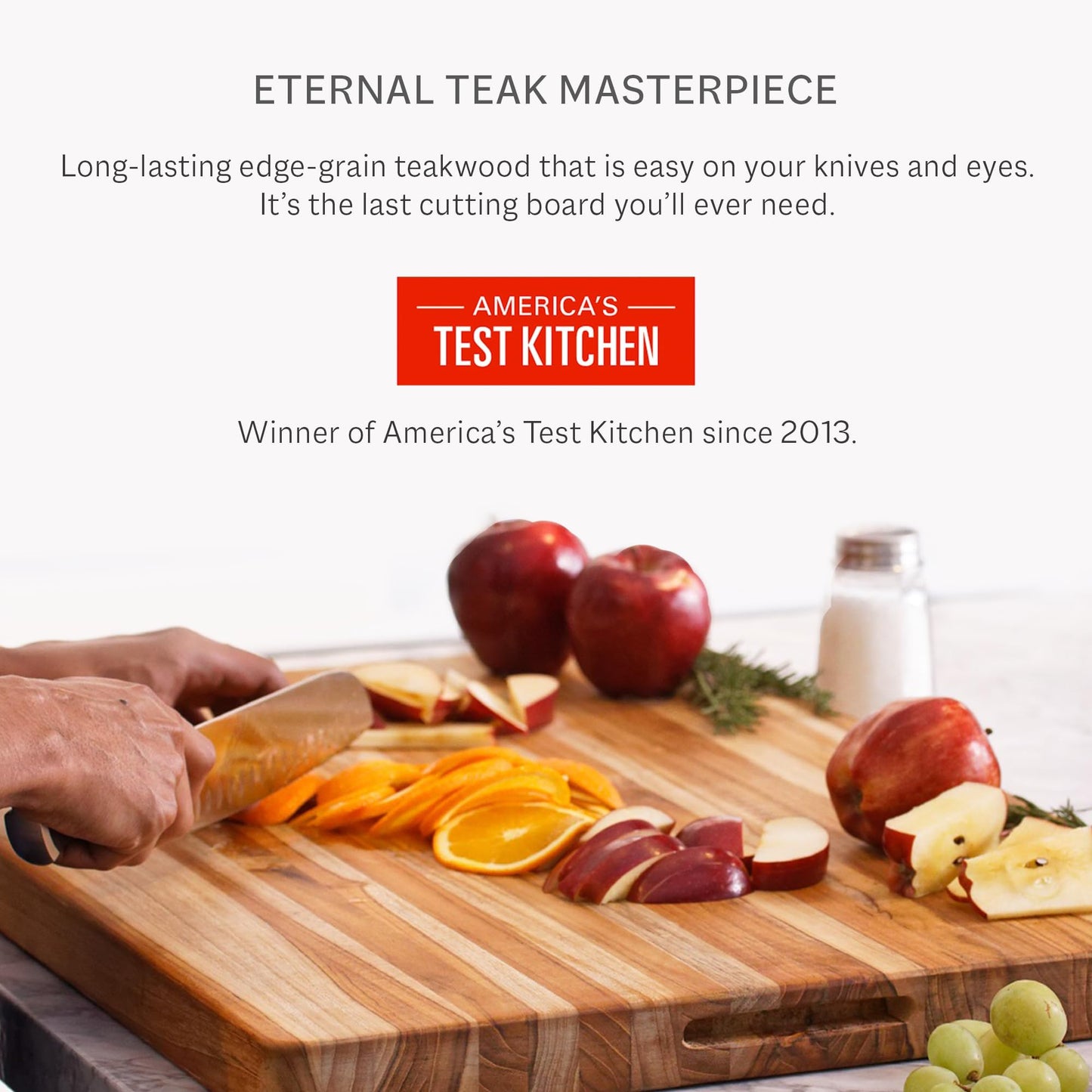 Teakhaus Cutting Board - Large (L) Teak Wood Cutting Board 20”L x 15”W x 1.5” Thick - Sustainably Harvested and FSC Certified - Knife Friendly with Natural Oil Finish