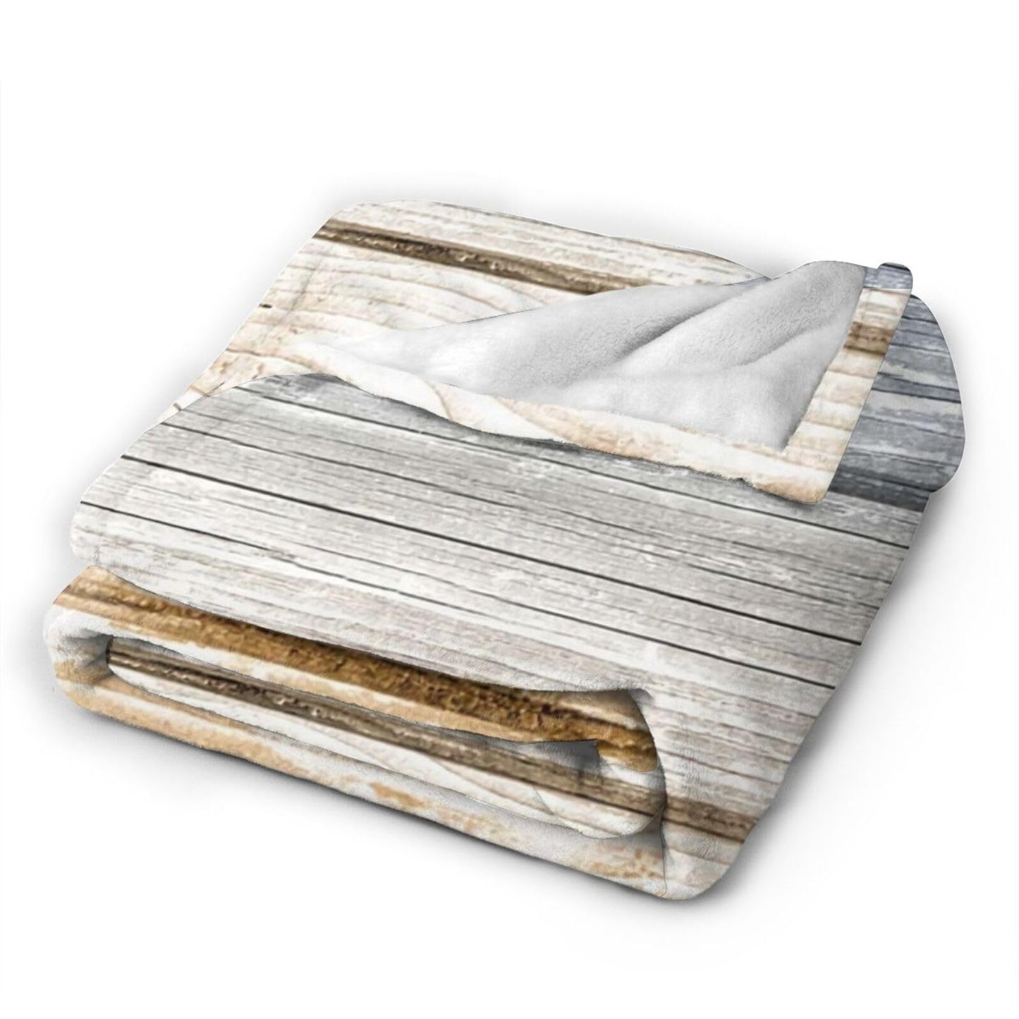 Planks Grunge Vintage Wooden Board (7) Reversible Flannel Throw Blanket - Ultra Soft Lightweight Blanket for Bed, Couch, Travel 40"X30"