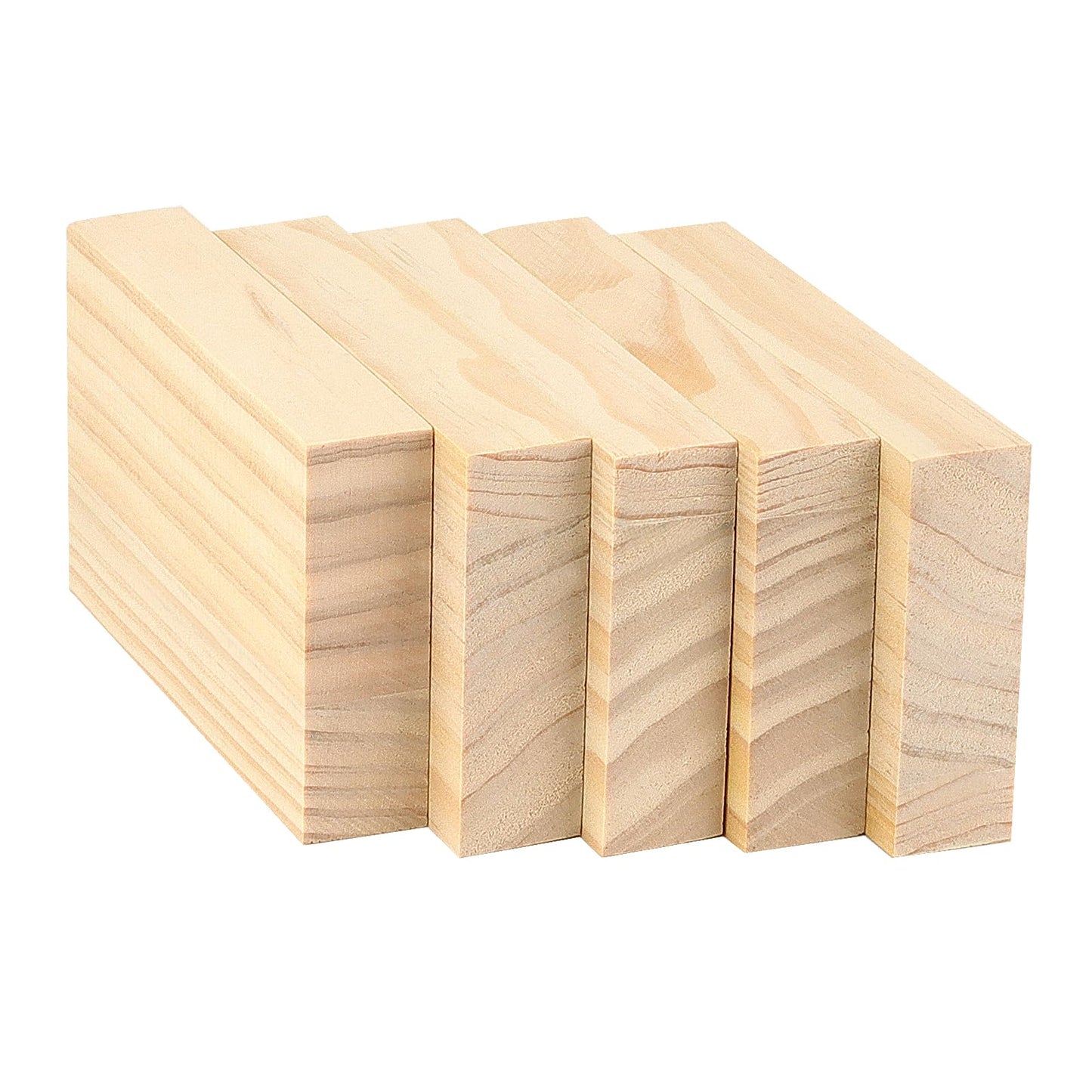 LEXININ 15PCS 3 x 5 x 1 Inches Craft Wood Blocks, Rectangle Whittling Blocks, Unfinished Wooden Block for DIY, Art Carving