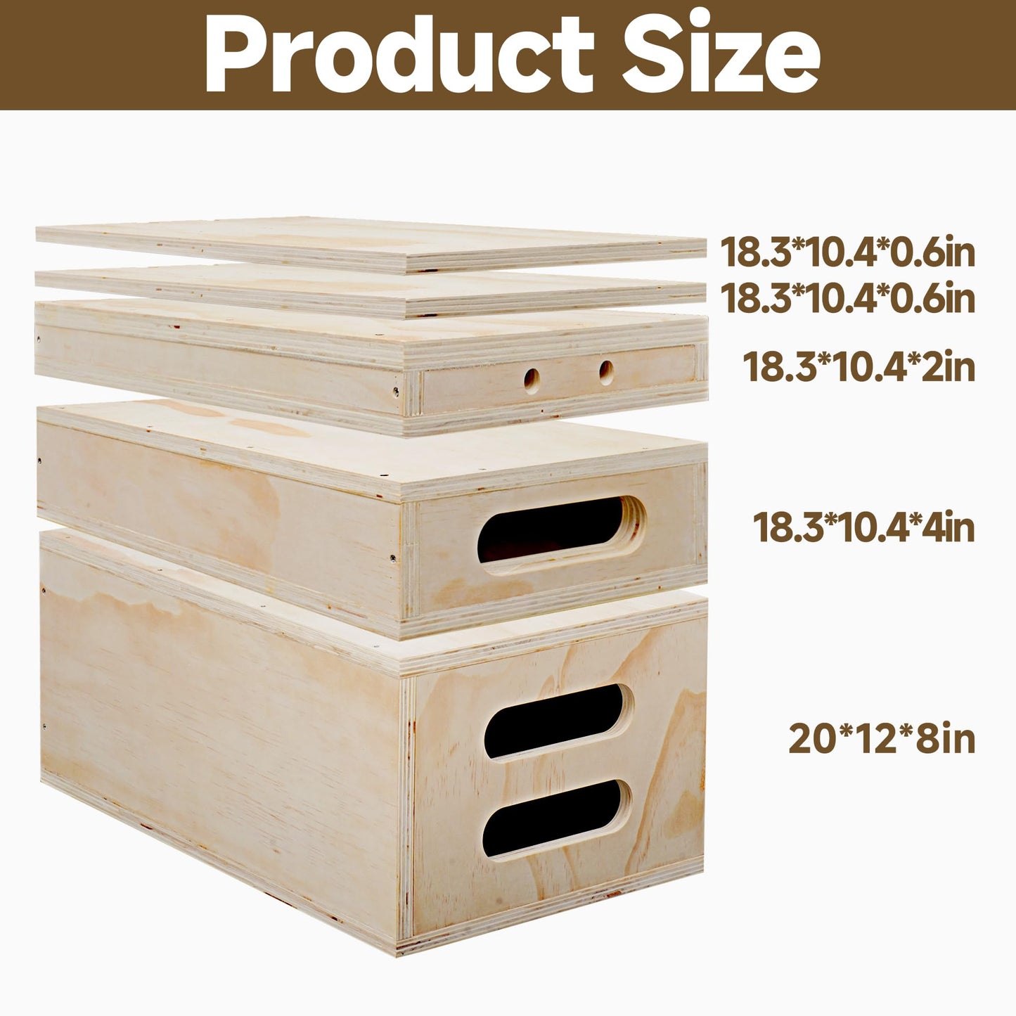 MYOYAY Photography Apple Box Set of 5, Standard Studio Apple Box with Magnetic Lid for Photo Studio Film Photography Prop, Nesting Apple Boxes Set for Supporting Height-Adjusting
