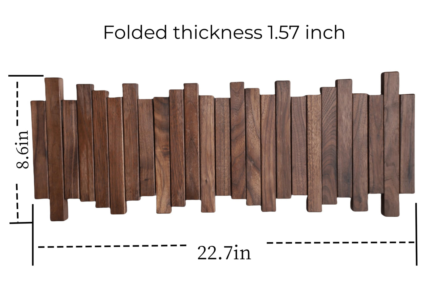 GOGREEBELL Natural Wood Wall Mounted Piano Coat Rack| Coat Rack Wall Mount| Flip Down Wall Hook Rack 5 Hooks| Entryway wall Art Hook,Made of Black Walnut