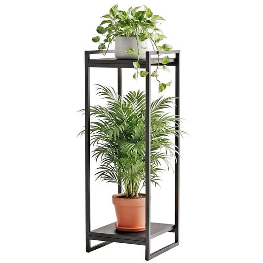 FONHAYE 23.6" Wide Plant Stand Indoor, 3-Tier Modern Plant Ladder Shelf Corner Flower Pot Holder Organizer for Living Room Balcony Garden, Rustic Brown