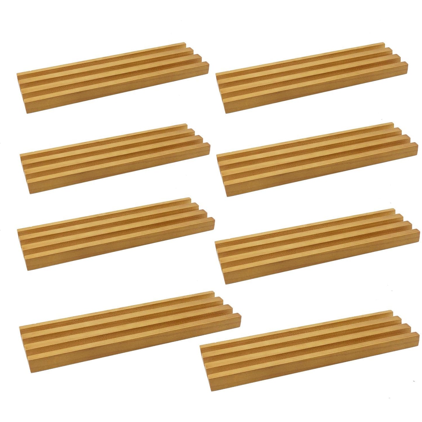 ESSAJOY Wooden Domino Trays/Racks Set of 8 Domino Tiles Holders Mexican Train Wooden Trays/Racks Wood Organizers for Chicken Foot (8 Premium Domino Tiles Holder Rack)