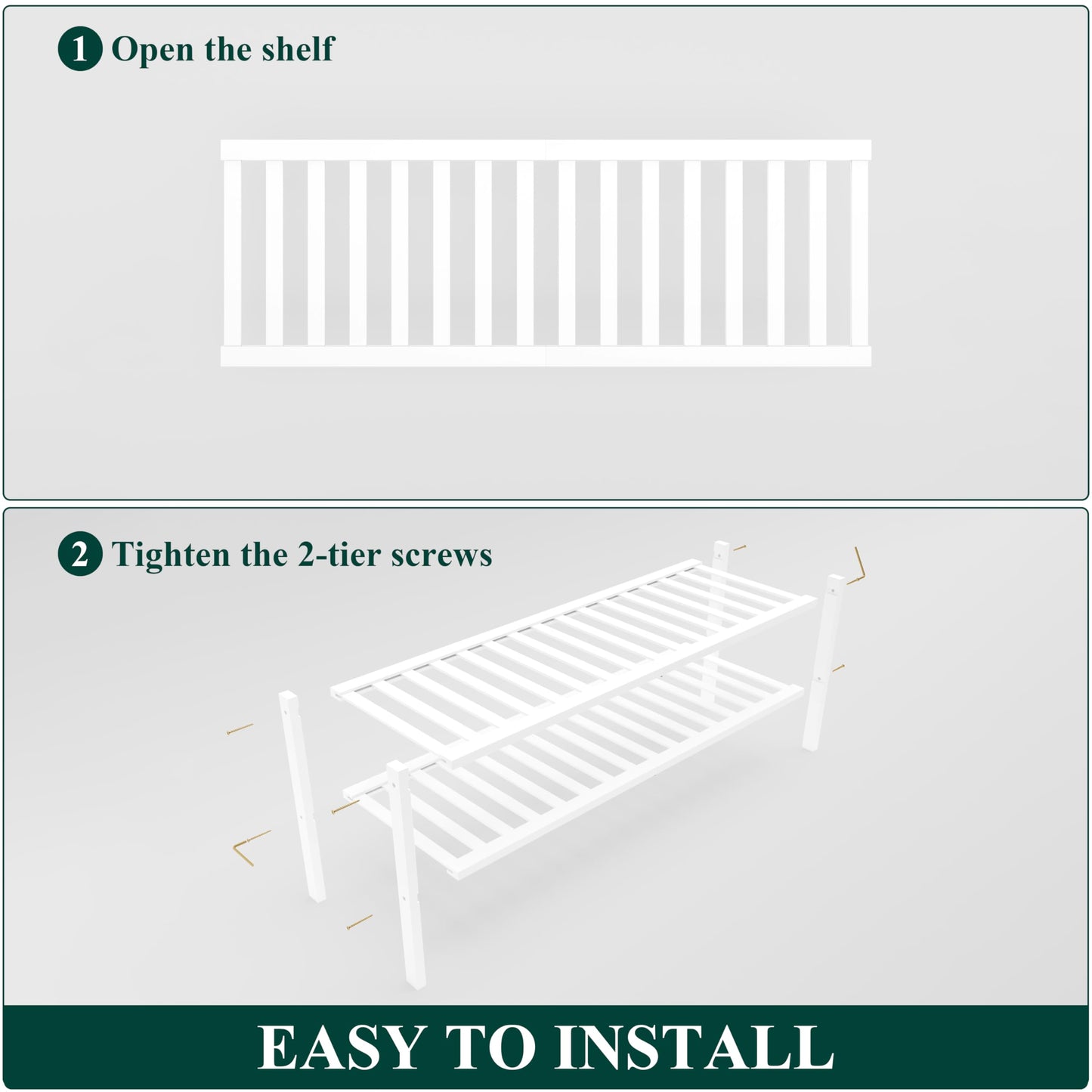 Smiry Long Bamboo Shoe Rack, 3 Tier Free Standing Wooden Shoe Organizer, Stackable Wood Shoe Storage Shelf for Closet, Entryway, 12 Vertical Slats, 2+1 Stack Standard Legs, 33.7"x11"x19.5", White