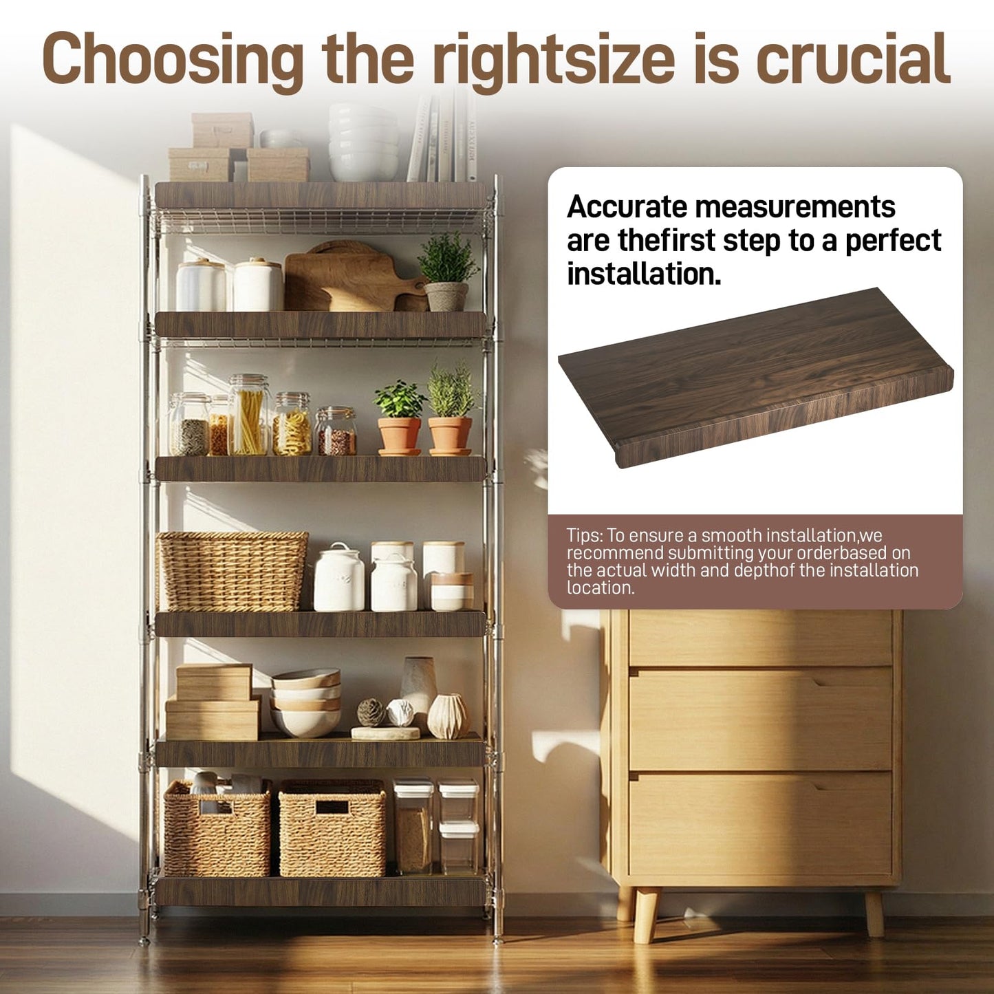 Wire Shelf Covers, Bamboo Wire Rack Covers for Pantry Shelves, Easy to Assemble Wooden Closet Wires Shelving Cover, 0.6 Inches Thick Waterproof Durable Shelf Dividers for Kitchen, 30 * 12 Inches