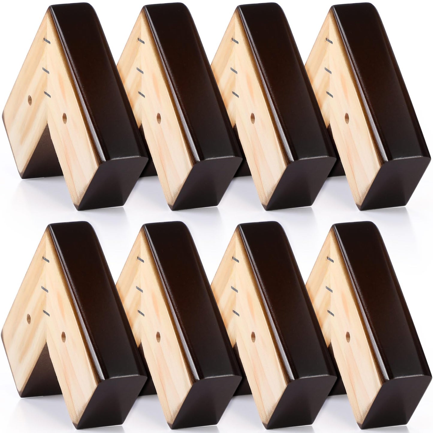 Geelin 4 Pack Wooden Furniture Risers 1 Inch High L‑Shaped Bed Risers with Metal Screws and Anti-Slip Pads Furniture Legs Couch Legs Replacement Sofa Feet for Coffee Table Bed Dresser(Walnut Color)