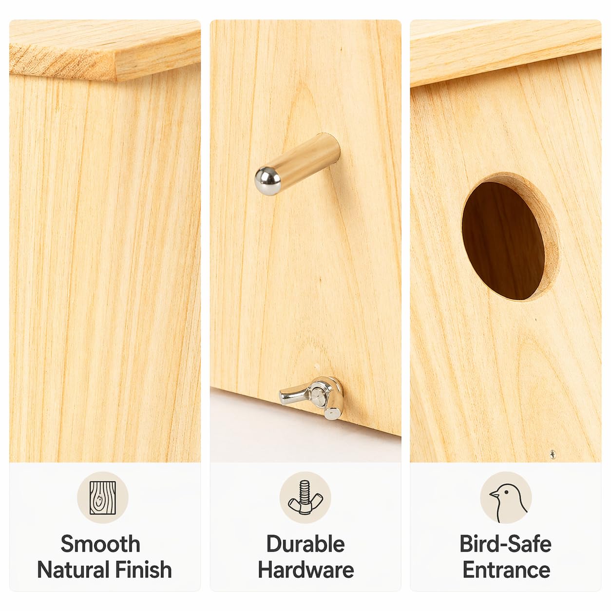 Wooden Bird Houses for Outside Birdhouses Nest Bluebird House for Cardinals Finch Wren Swallow for Garden Viewing 1B