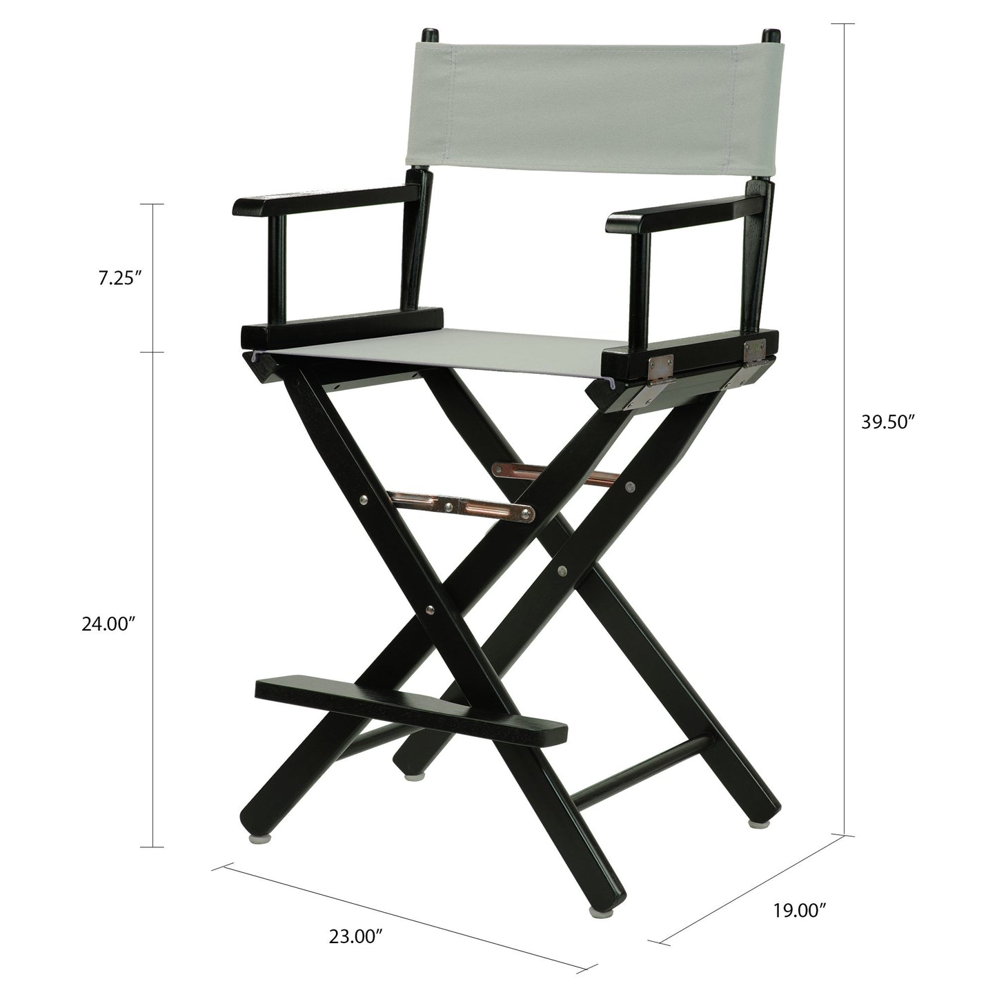 Casual Home 24" Director's Chair Black Frame-with Grey Canvas, Counter Height