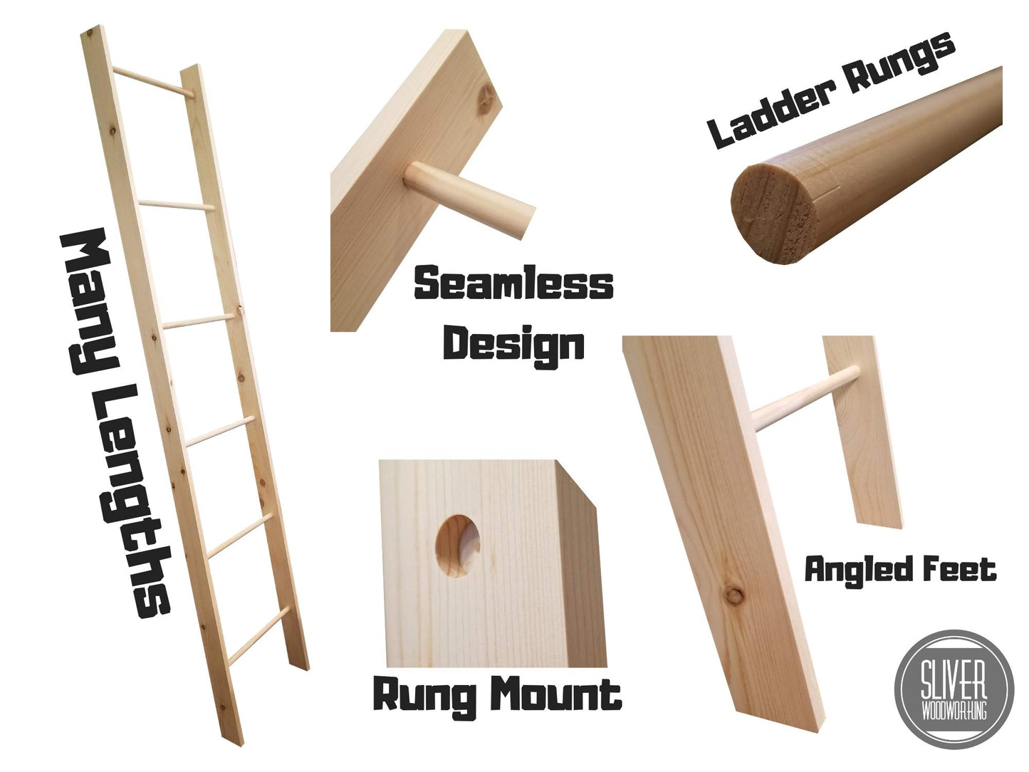 Decorative Blanket Ladder- 4FT 5FT 6FT 7FT and 8FT Tall Quilt Ladder Rack