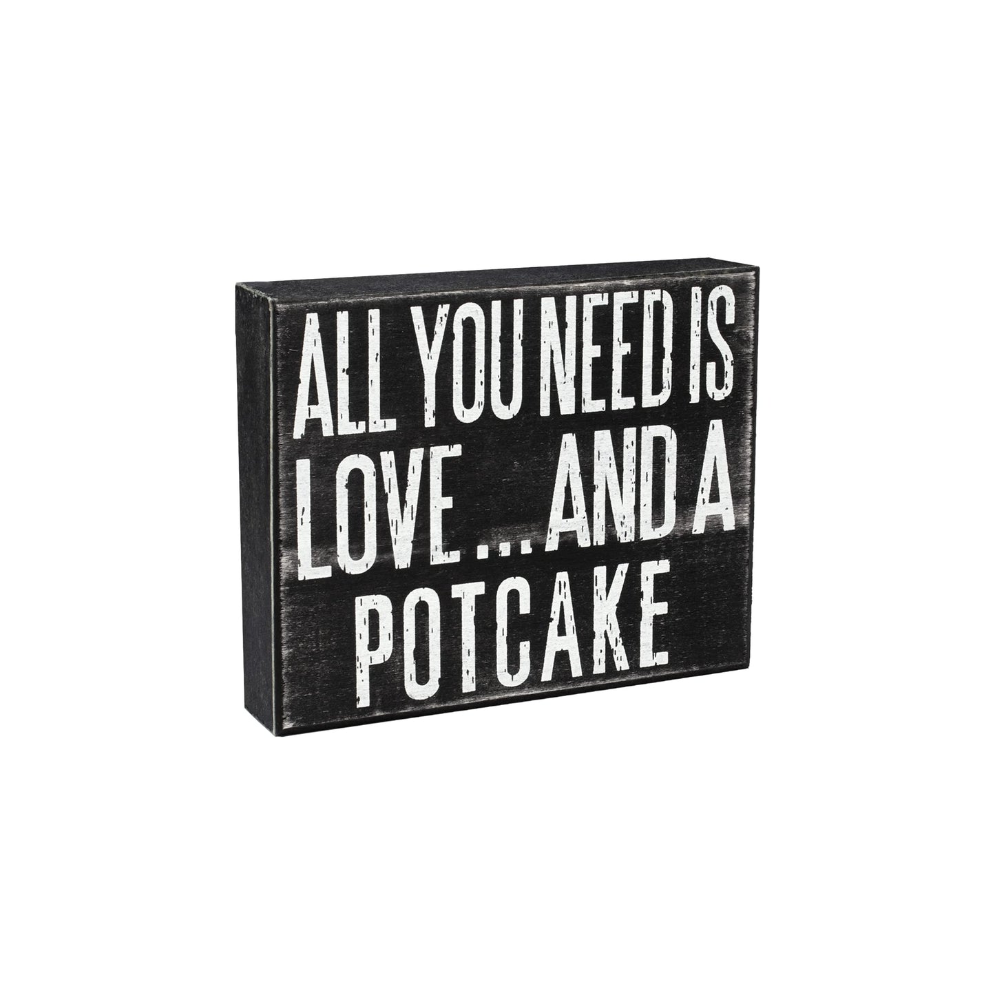 JennyGems Potcake Dog Gifts, All You Need Is Love and a Potcake Rustic Wooden Sign, Shelf Decor and Wall Hanging