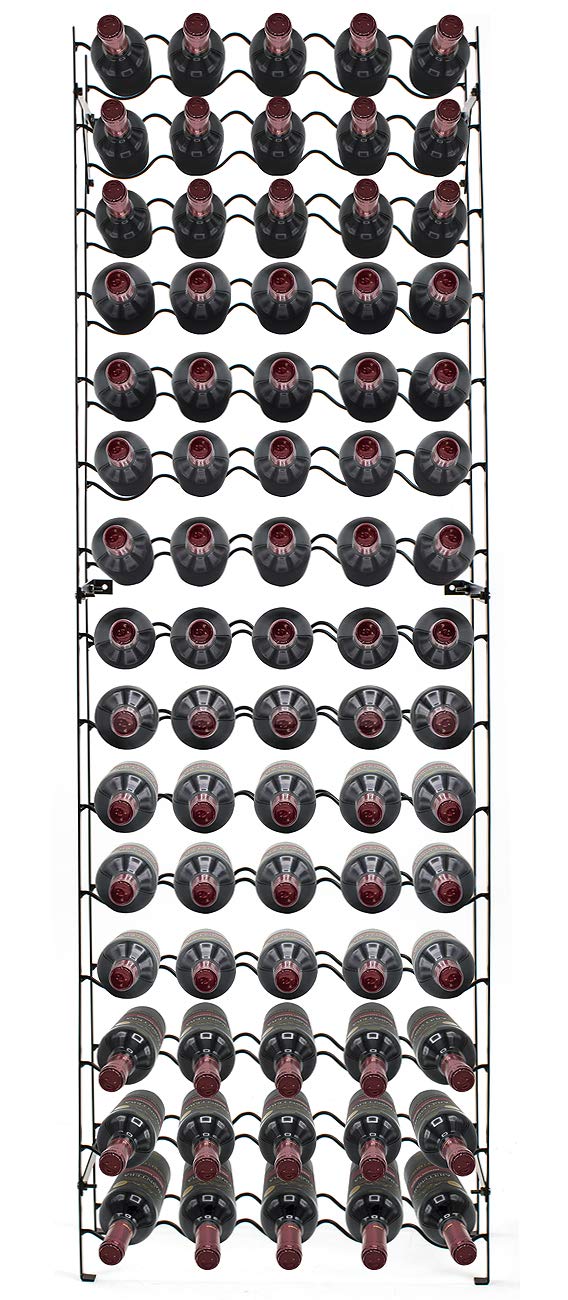 Sorbus Wine Rack Freestanding Floor - Wine Bottle Holder Holds 75 Bottles of Wine - 75 Bottle Capacity Wine Storage for Any Bar, Wine Cellar, Kitchen, Dining Room (New Improved Design)