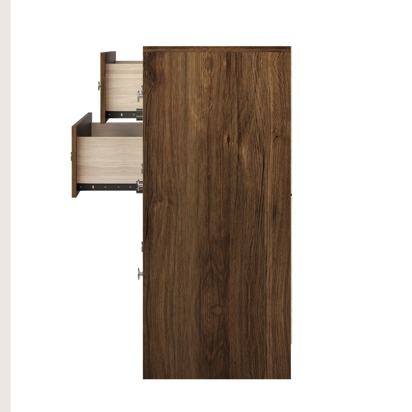 HOME DESIGN Altoona 3-Piece Bedroom Set with Dresser and Two Nightstands, Brown