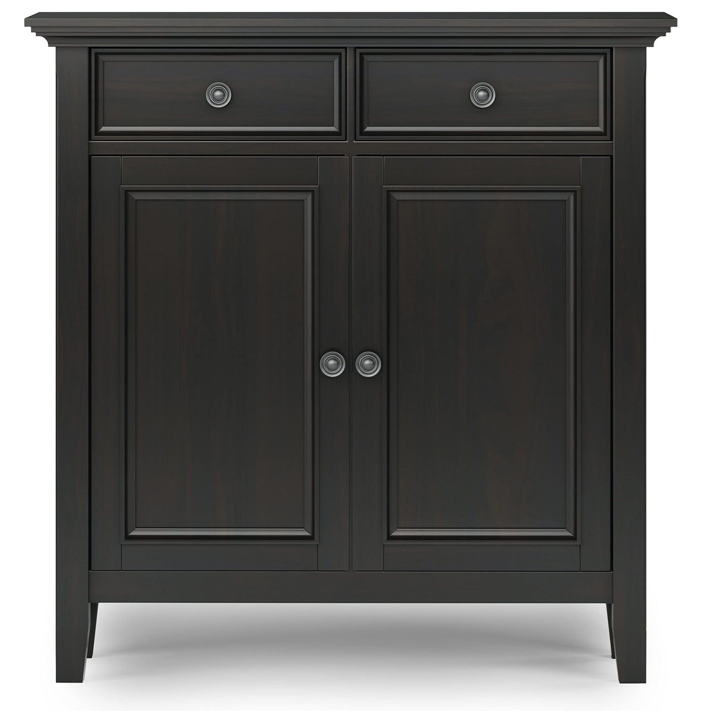 SIMPLIHOME Amherst Solid Wood 48 inch Wide Storage Bench that Seats 2 and 36 inch Wide Storage Cabinet in Hickory Brown for the Living Room, Entryway, and Family Room, Transitional Style