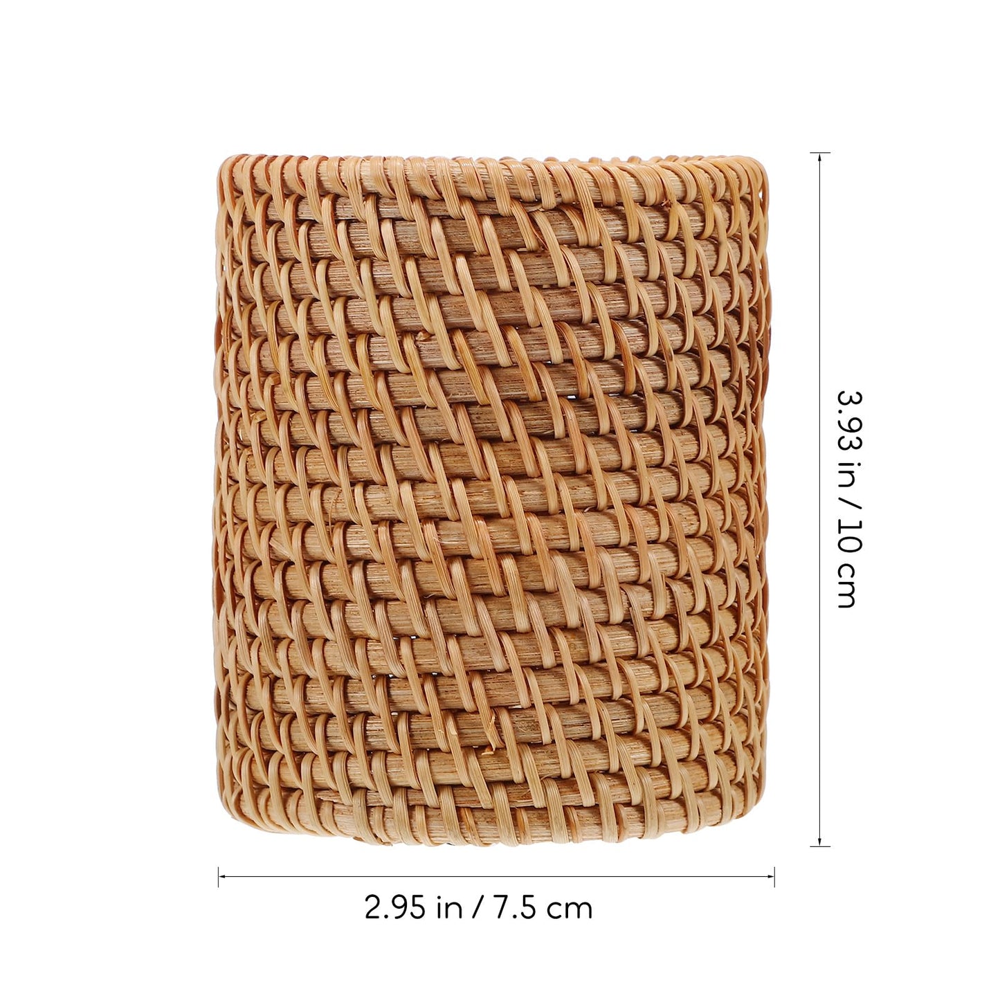 Lurrose 2pcs Rattan Pencil Holder Handmade Pen Cup Wicker Makeup Brushes Holder Woven Vine Pen Container Desk Organizer for Home Office Desktop Kitchen Utensil