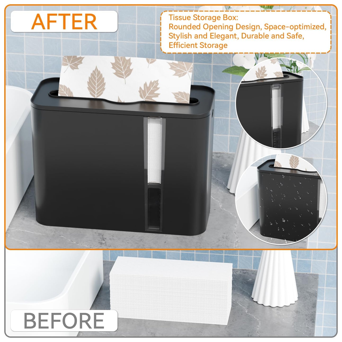 Yieach Touchless Paper Towel Dispenser for Countertop,Home,Bathroom and Kitchen,Black Commercial Multifold Paper Towel Dispenser for Z-fold,Folded,Trifold,Napkin,C fold,Tri Fold Hand Towels Holder