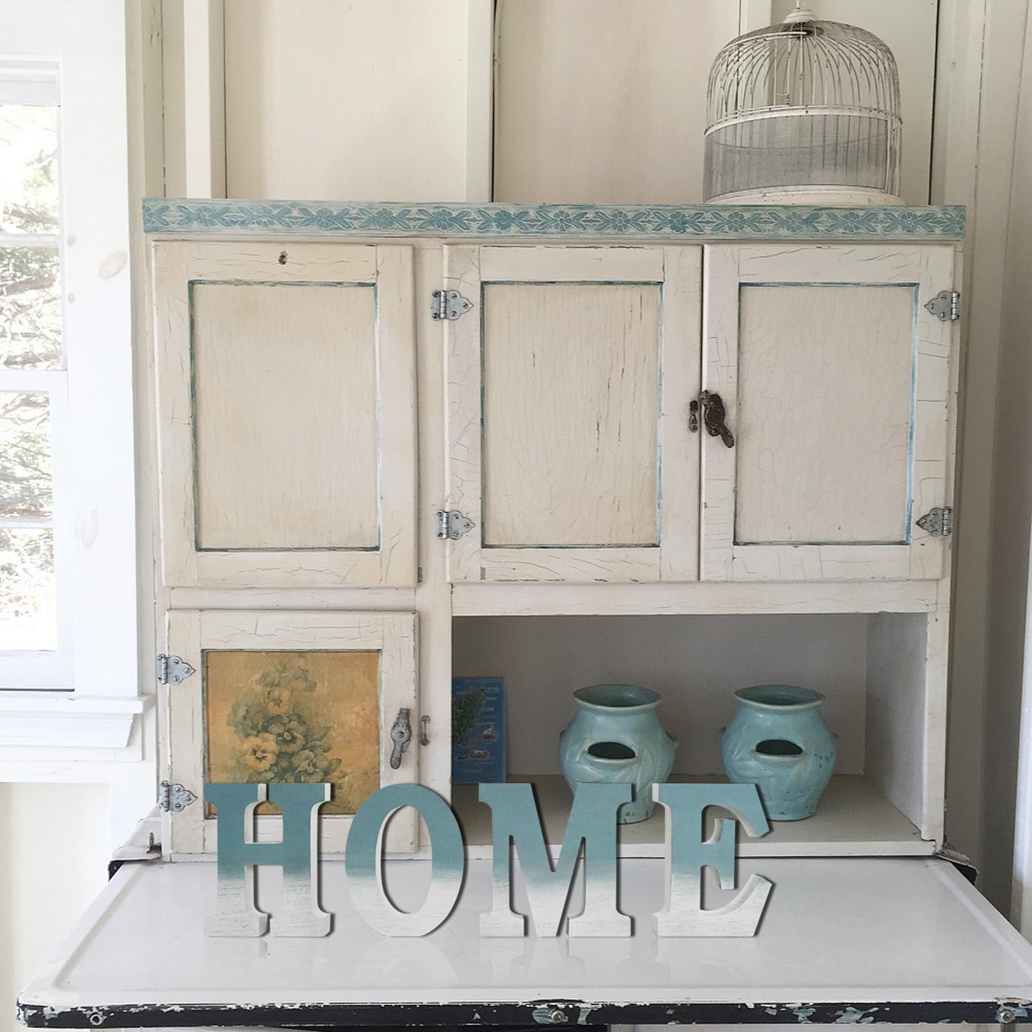 Wood Home Sign Rustic Frestanding Letters Wall Art Decorative Block for Living Room Kitchen Entryway - Hanging Wooden Cutout Word Sign Framhouse Décor (6")