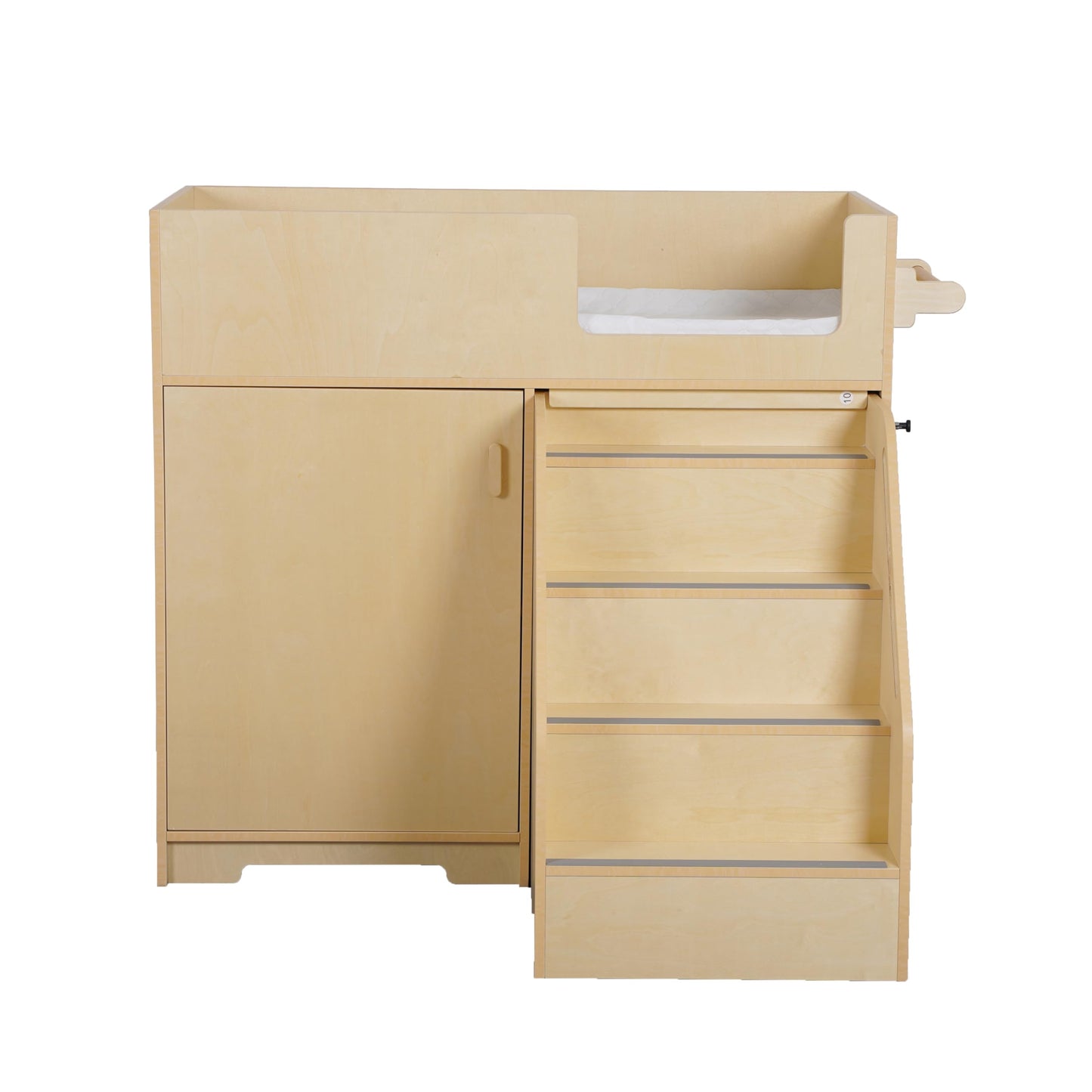 ZETY BABY Portable Dresser with Stairs on Wheels, Wooden Diaper Station with 2 Storage Shelves, Paper Roller and Pad, Perfect for Babies and Toddlers