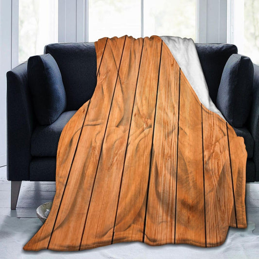50"X40" Wooden Planks Texture Soft Flannel Blanket - Lightweight and Quick Drying, Used for Home, Travel, Camping
