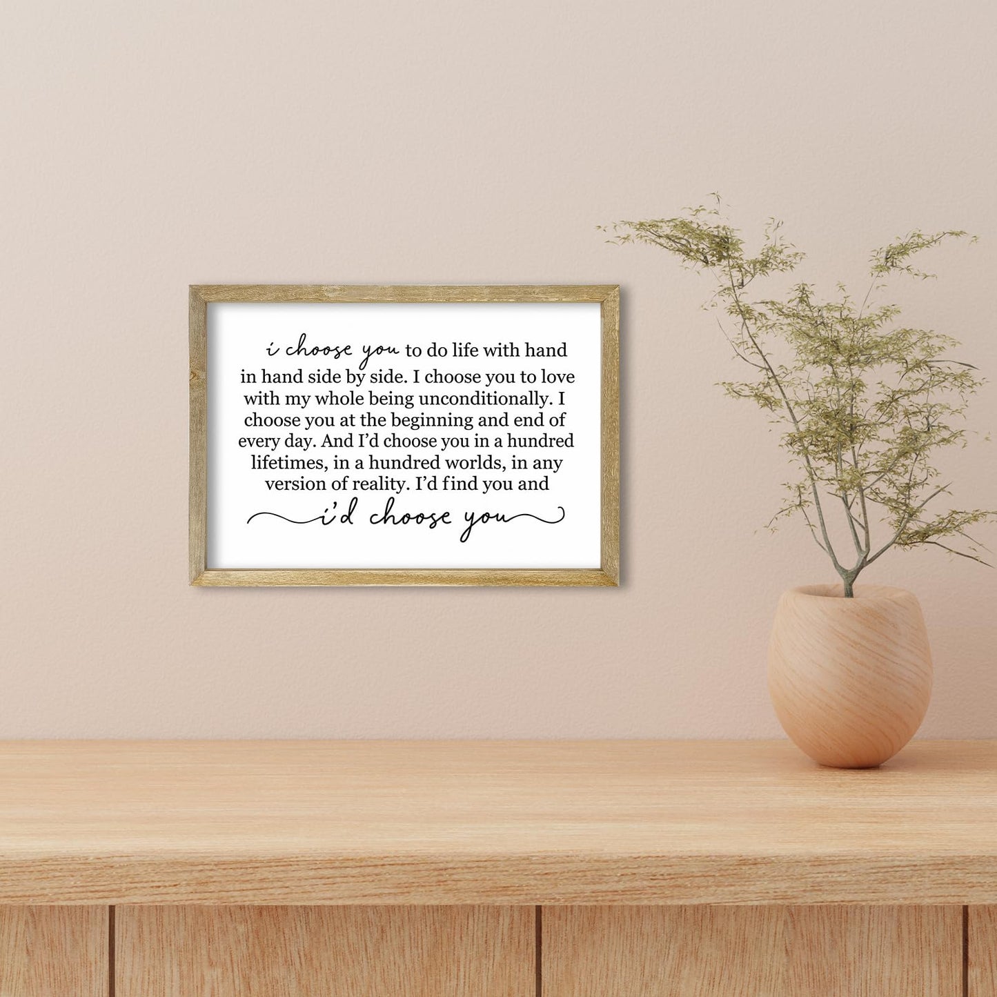 LuZhiQiang I Choose You To Do Life Sign Wall Decor 16X11 I Love You InchRomantic Marriage Art Wooden Framed Wall Hanging (Wood)