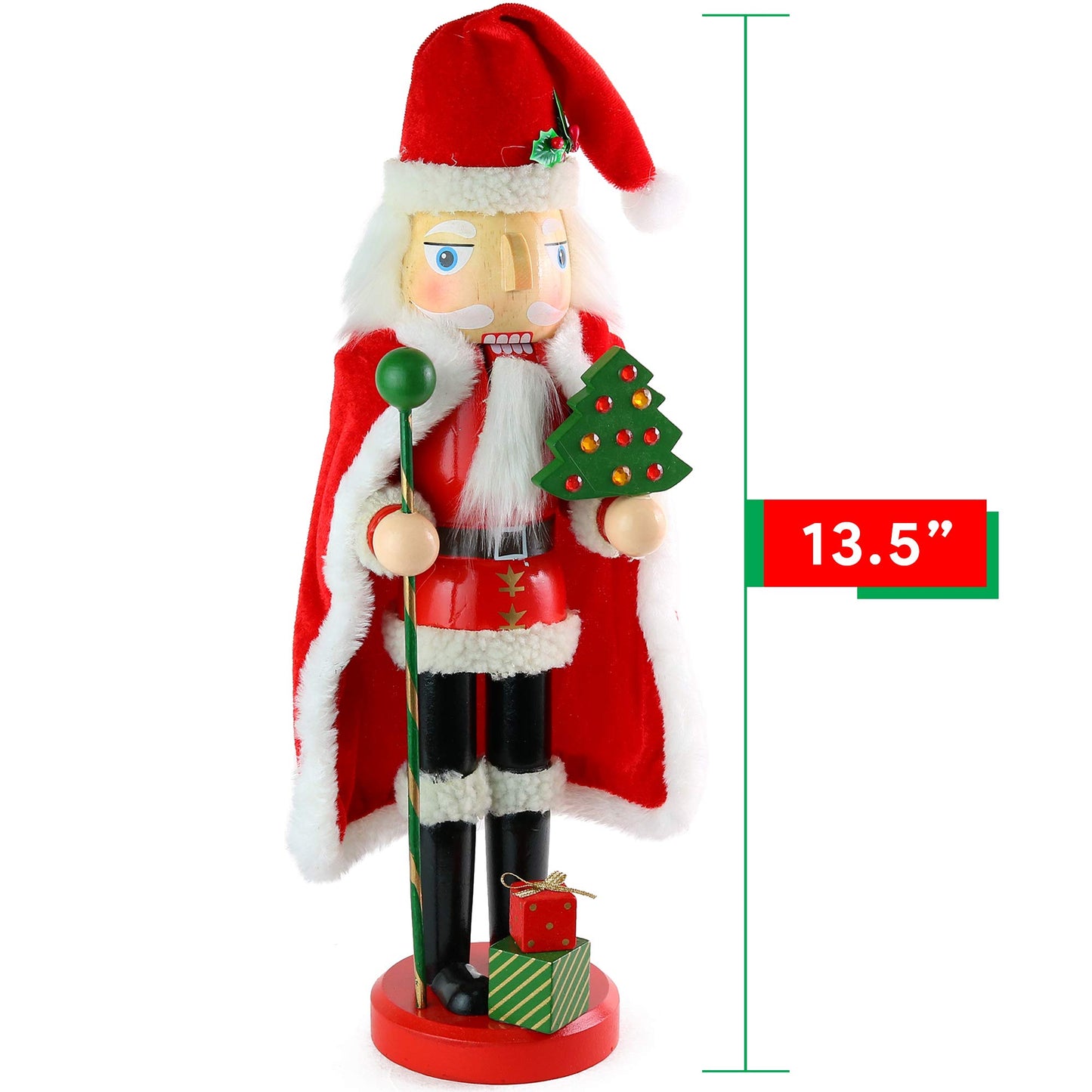 Ornativity Christmas Santa Claus Nutcracker - Holiday Wooden Xmas Nutcracker Santa Figure Home Decoration 13.5"