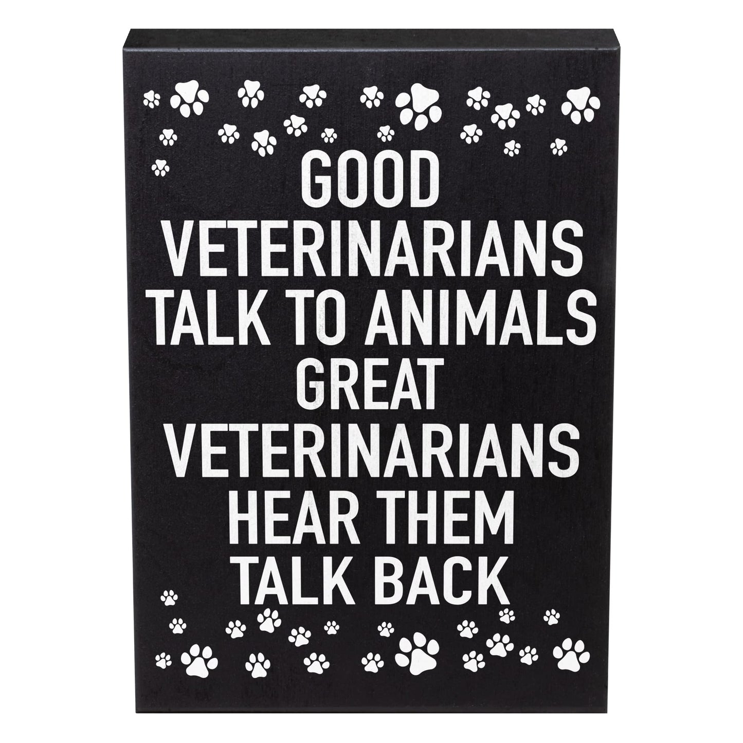 JennyGems Veterinarian Gifts, Good Veterinarians Talk To Animals Great Veterinarians Hear Them Talk Back Wooden Sign, Shelf or Wall Hanging