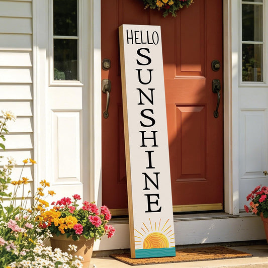 Summer Decor Summer Decorations for Home Porch Outdoor Wooden Porch Sign Door Decor Indoor Outside Welcome Sign for Front Door 46.8 Inch