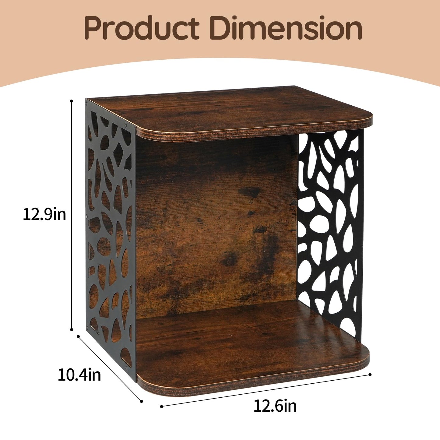 CILXGQLN 1 Cube of Magazine Rack, Modern Floor Magazine Holder with Rustic Wood & Metal Design, Large Capacity Stackable Organizer for Living Room & Office & Bedroom