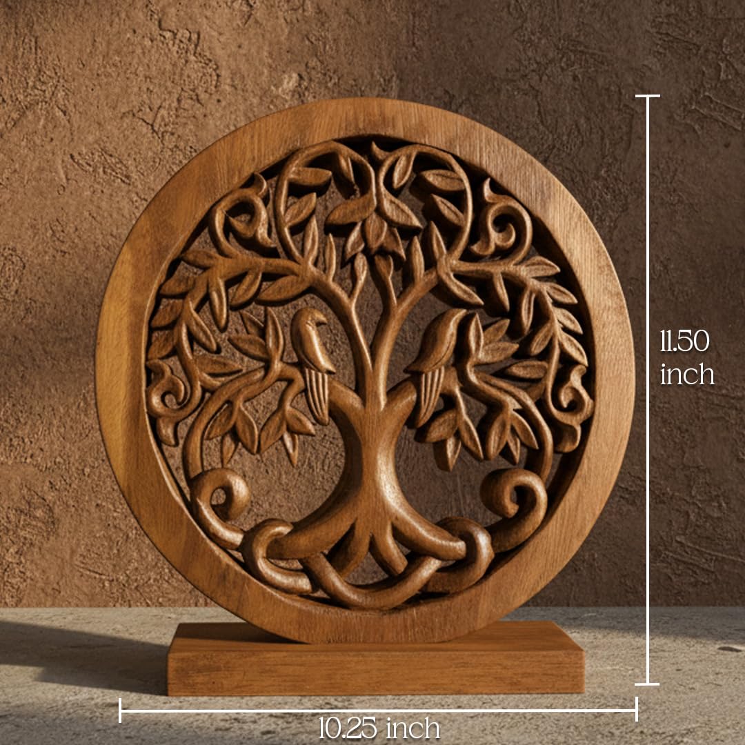 Decozen Solid Wood Tree Sculpture, Gift for Mom, Home Decor, Living Room, Boho, Coffee Table, Centerpiece Table Decorations, Mantle, Bathroom Shelf, Farmhouse, Christmas Decorations, Mothers Day Gifts
